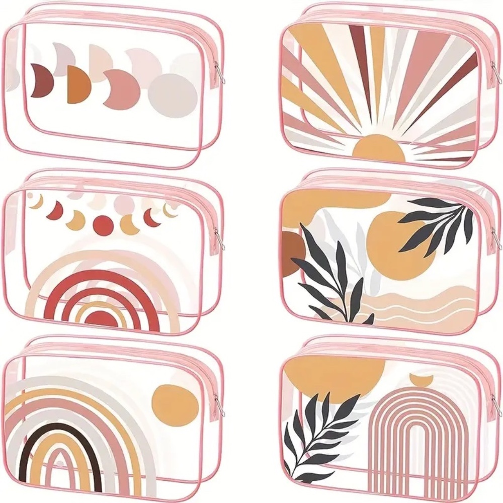 Transparent Pattern Makeup Organizer Cosmetic Toiletry Portable Travel Bag